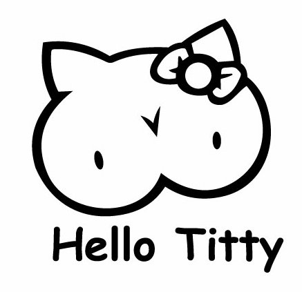 Hello Titty Die Cut Car Decal