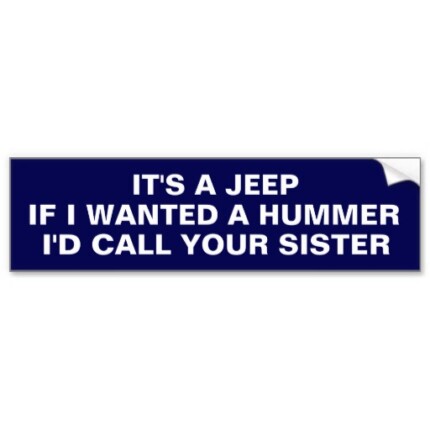 jeep funny car bumper sticker