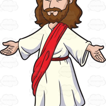 jesus with open arms color religious sticker