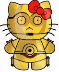 Kitty C3PO Sticker