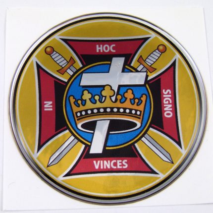 Knights Templar Dome 3D Chrome Background Adhesive Car Badge