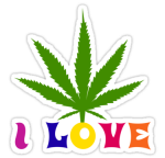 love weed sticker 2