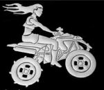 OFF ROAD Girl on Quad Chrome Emblem