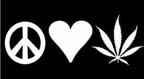 Peace Love Weed Diecut Decal