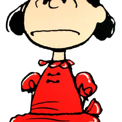 peanuts gang sticker LUCY MAD STICKER RED