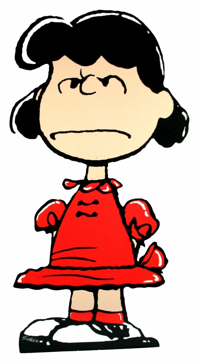 peanuts gang sticker LUCY MAD STICKER RED