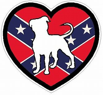 PITBULL HEART STICKER FILLS flag rebel