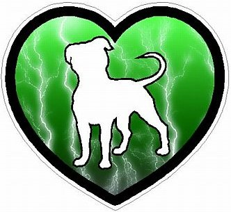 PITBULL HEART STICKER FILLS lightning green