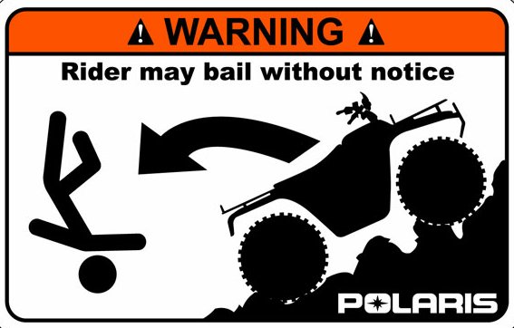 Polaris Funny Warning Sticker 2