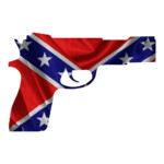 REBEL FLAG PISTOL shaped sticker