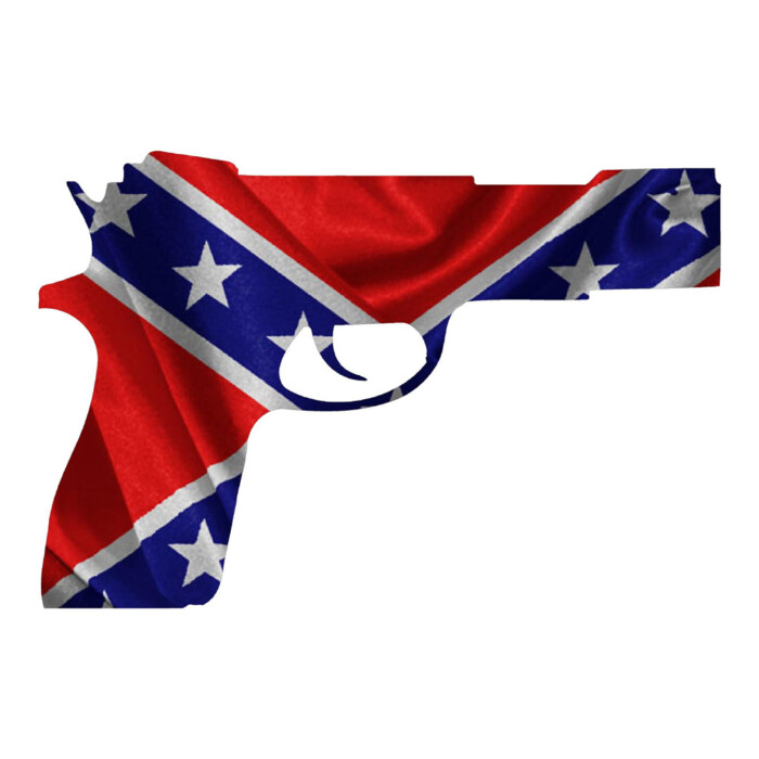 REBEL FLAG PISTOL shaped sticker