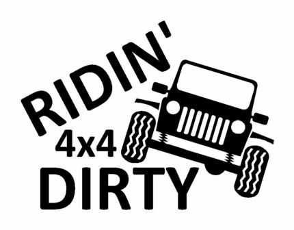 Ridin Dirty Vinyl Decal 4wd 4x4 Funny Sticker