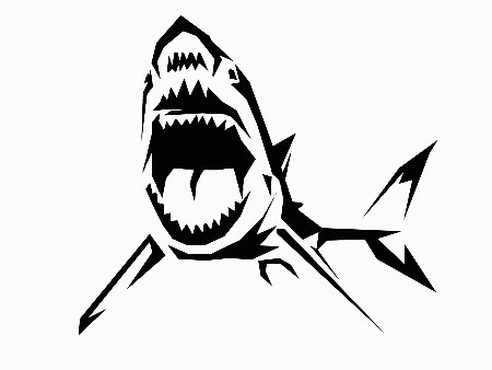 sharke bite die cut fishing decal