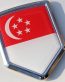 Singapore Decal Flag Crest Car Chrome Emblem Sticker