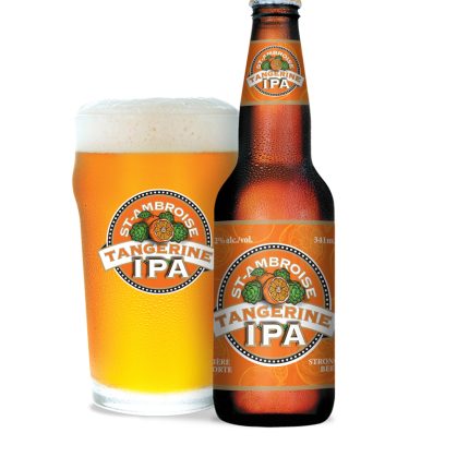 St Ambroise-IPA-Tangerine India Pale Ale bottle and glass shaped sticker