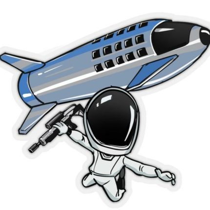 STARMAN STARSHIP TESLA FLAMETHROWER STICKER