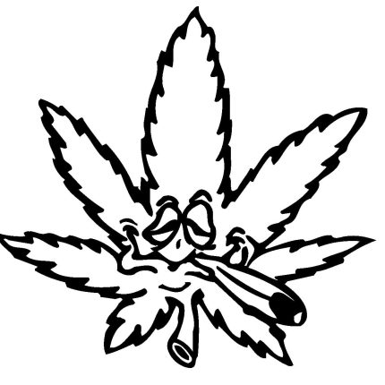 Stoned Weed Leaf Sticker