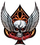 american rebel wings skull spade sticker