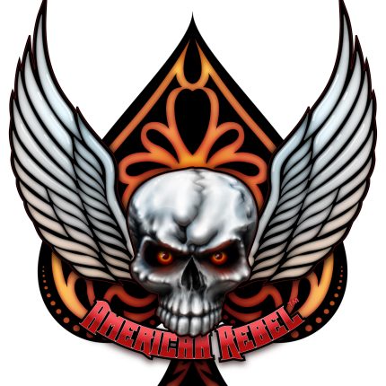 american rebel wings skull spade sticker