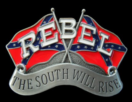 belt buckle design the south will rise rebel sticker