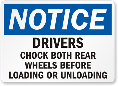 Chock Wheel Signs and Labels 07
