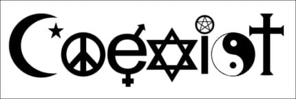 Coexist Black on White Bumper Sticker