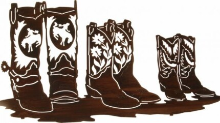 cowboy boots brown and white sticker