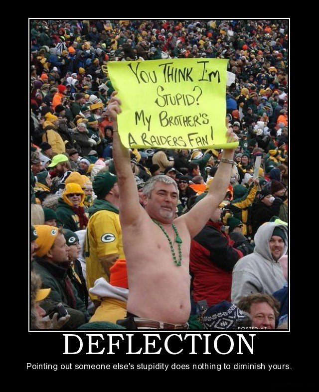 deflection packers raiders nfl football stupid fail loser ow demotivational