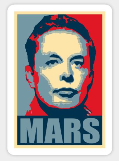 Elon Musk MARS Sticker