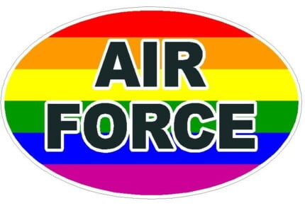 FLAG GAY OVAL AIR FORCE DECAL