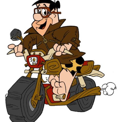 Fred Flintstone Motorcycle Color Decal Sticker