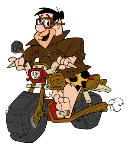 Fred Flintstone Motorcycle Color Decal Sticker