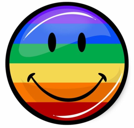 gay smile 3D looking sticker