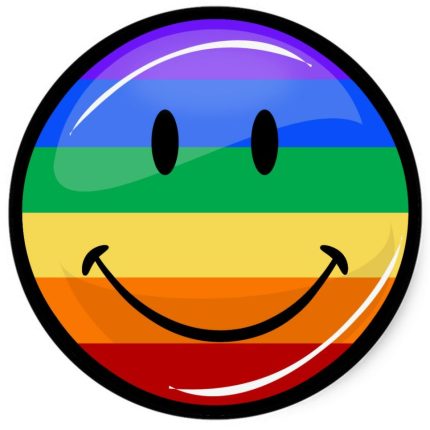 gay smile 3D looking sticker