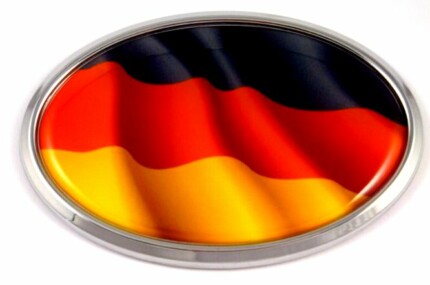 German Oval Flag 3D Chrome Emblem