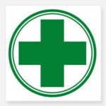 green_cross_round_weed sticker