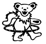 Hula Hoop Dancing Bear Diecut Decal