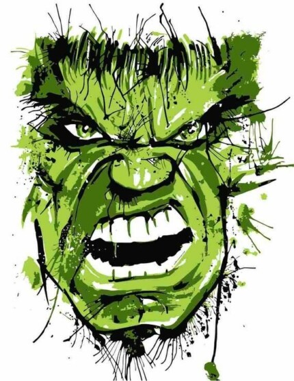 HULK CARTOON STICKER HULK FACE