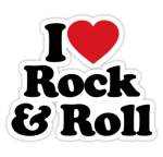 i love rock and roll color sticker