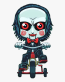 JIGSAW CARTOON ON TRIKE STICKER