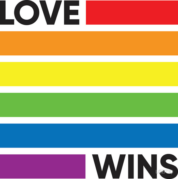 love wins rainbow square lgbt sticker