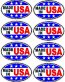 Made in USA Oval Decal 8 Pack Stickers