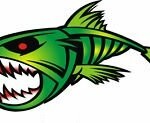 mean fish boat decal green LEFT