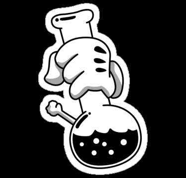 mickey hands bong sticker