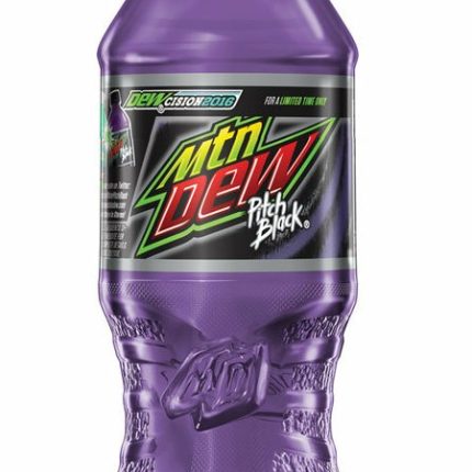 mountain dew PITCH BLACK bottle shaped sticker