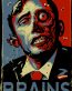 Obama BRAINS Zombie Sticker Window Decal