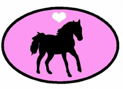 Oval Horse Decal 2 PINK