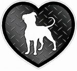 PITBULL HEART STICKER FILLS diamondplate black