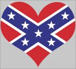 rebel flag heart sticker