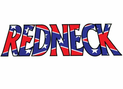 REDNECK rebel flag TEXT sticker